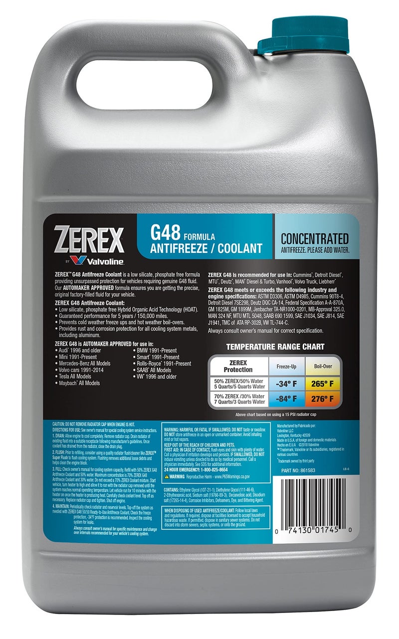 Valvoline Zerex G48 Concentrate Antifreeze/Coolant 1 GA - Image 2